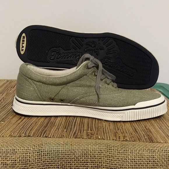 Tommy Bahama L'ATITUDE Green Canvas Casual shoes - Men's Size 11 - Picture 9 of 13
